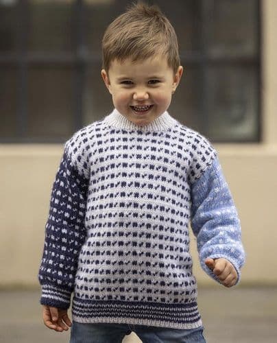 Viking Yarn Boys Sweater Knitting Pattern in Idun (10-6a) PDF DOWNLOAD