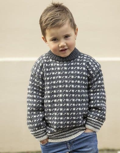 Viking Yarn Boys Sweater Knitting Pattern in Idun (10-6d) PDF DOWNLOAD
