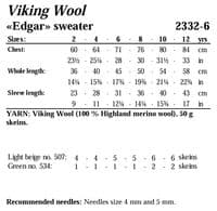 Viking Yarn Boys Sweater Knitting Pattern in Viking Wool (2332-6) PDF DOWNLOAD