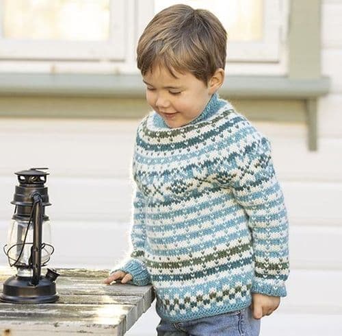 Viking Yarn Boys Sweater Knitting Pattern in Viking Wool (2602-3b) PDF DOWNLOAD