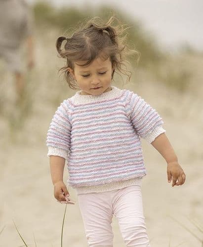 Viking Yarn Childrens Short Sleeved Top Knitting Pattern in DK (VK2614-3a) PDF DOWNLOAD