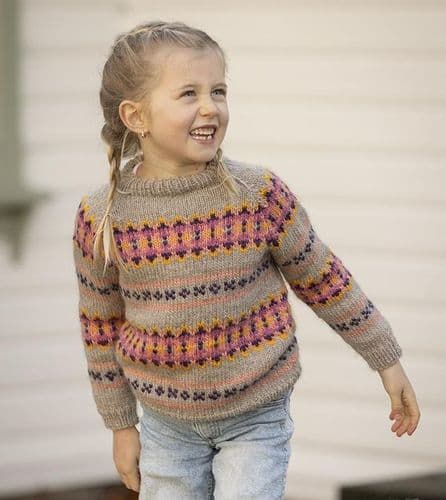 Viking Yarn Girls Olalia Sweater Knitting Pattern in Viking Wool (2602-7a) PDF DOWNLOAD