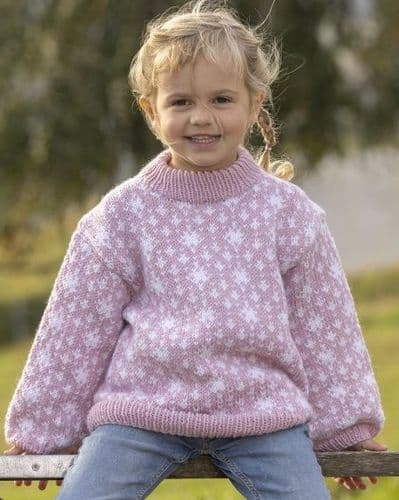 Viking Yarn Girls Sweater Knitting Pattern in Idun (4-14b) PDF DOWNLOAD