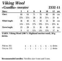 Viking Yarn Girls Sweater Knitting Pattern in Viking Wool (2332-11a) PDF DOWNLOAD