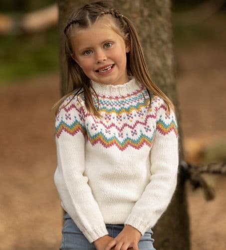 Viking Yarn Girls Sweater Knitting Pattern in Viking Wool (2332-1a) PDF DOWNLOAD