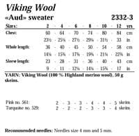 Viking Yarn Girls Sweater Knitting Pattern in Viking Wool (2332-3) PDF DOWNLOAD