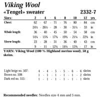 Viking Yarn Girls Sweater Knitting Pattern in Viking Wool (2332-7a) PDF DOWNLOAD