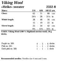 Viking Yarn Girls Sweater Knitting Pattern in Viking Wool (2332-8b) PDF DOWNLOAD