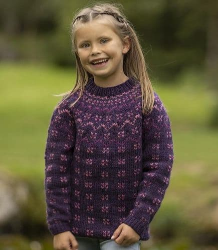 Viking Yarn Girls Sweater Knitting Pattern in Viking Wool (2332-8b) PDF DOWNLOAD