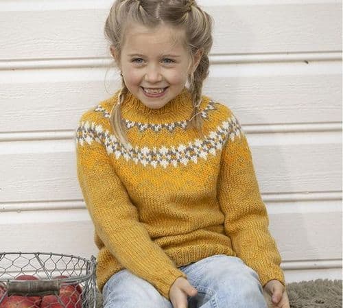 Viking Yarn Girls Sweater Knitting Pattern in Viking Wool (2602-1a) PDF DOWNLOAD