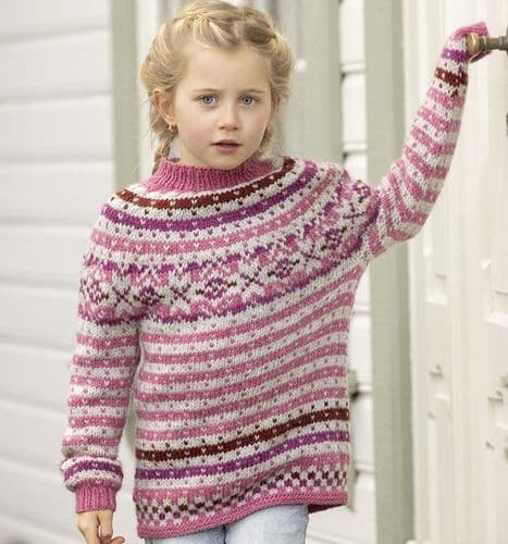 Viking Yarn Girls Sweater Knitting Pattern in Viking Wool (2602-3a) PDF DOWNLOAD