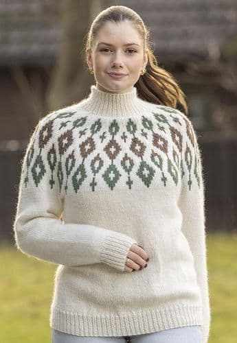 Viking Yarn Ladies Sweater Knitting Pattern in Viking Wool (2502-11b) PDF DOWNLOAD