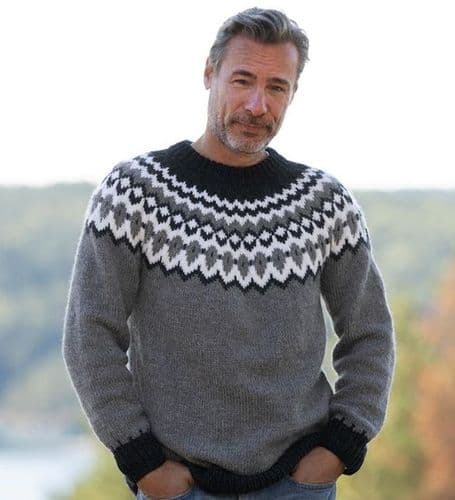 Viking Yarn Mens Sweater Knitting Pattern in Viking Wool (2330-14) PDF DOWNLOAD