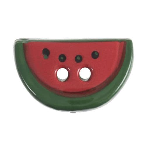 Watermelon 2 Hole Button - 19mm - Red LC33 3