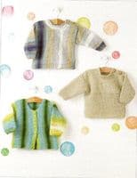 Wendy Babies Sweaters & Cardigan Knitting Pattern in Giggles DK (7015)