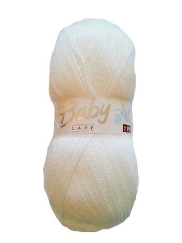 Woolcraft Babycare 2Ply Yarn 100g Ball - White