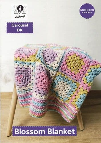 Woolcraft Blossom Blanket Crochet Pattern in Carousel DK (WCCarousel1)