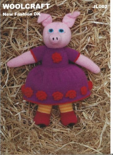 Woolcraft Penny the Pig Knitting Pattern in Woolcraft New Fashion DK (JL002)