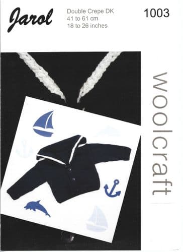 Woolcraft Sailor Collar Cardigan Knitting Pattern in DK