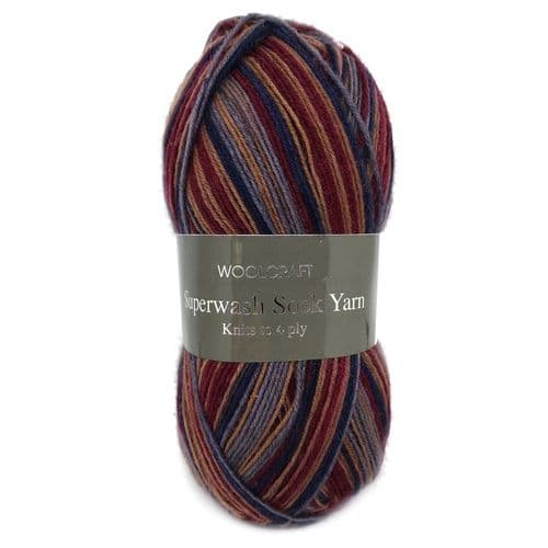 Woolcraft Superwash Sock Wool - 100g Ball - 17 Shades