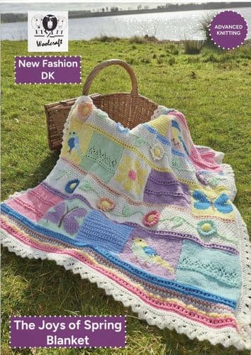 Woolcraft The Joys of Spring Blanket Knitting Pattern in New Fashion DK (WCNFDK1)