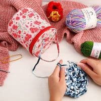 Yarn Bag with yarn hole - Portable Knitting and Crochet Bag (7 Designs)