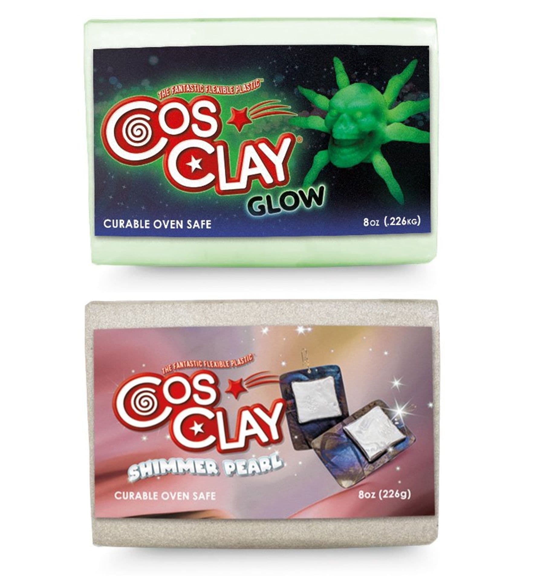 Cosclay Flexible Polymer Clay - Deco Line Champagne Shimmer (8oz), Stays Flexible After Baking