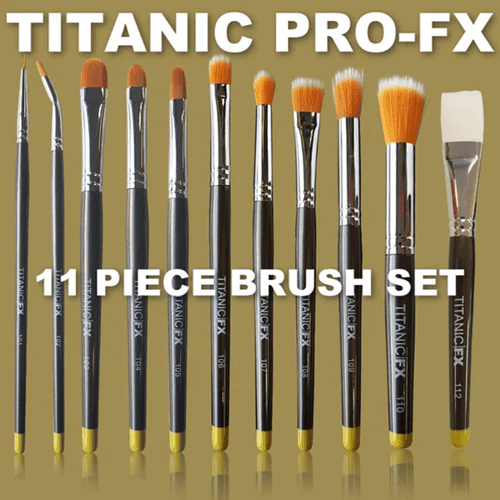 Titanic Pro FX 11 Piece Brush Collection Re Useable Zip Up