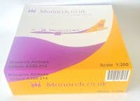 Airbus A320 Monarch Airlines Purple JC Wings Metal Collectors Model 1:200 XX2501