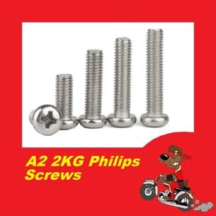 A2 Stainless Mixed 2KG Bag of Philips Screws - M6