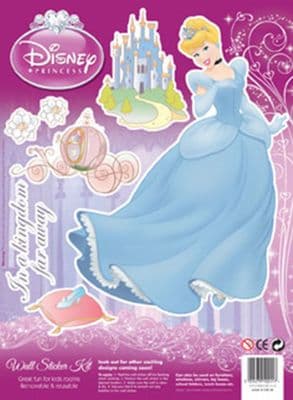 Disney Children's Wall Stickers Princess Blue Dress
