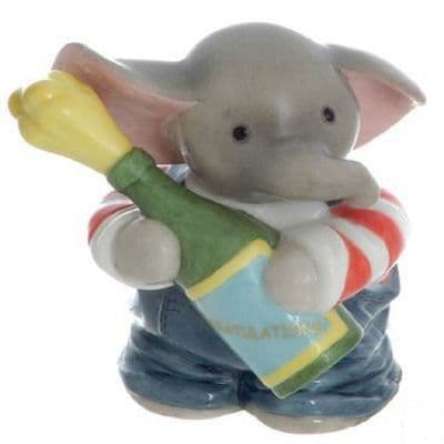 Forget Me Knot Ceramic Elephant Figurine Congratulations