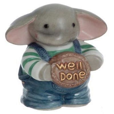 Forget Me Knot Ceramic Elephant Figurine Well Done