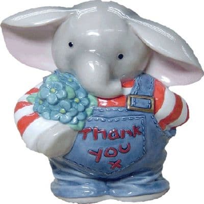 Forget Me Knot Ceramic Elephant Money Box Figurine