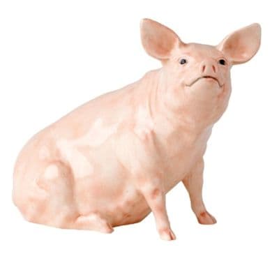 John Beswick Collectors Ceramic Pig Sitting Figurine