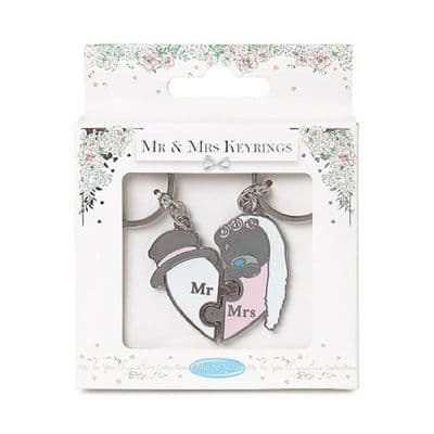 Me to You Mr & Mrs 2 Part Wedding Keyring Set