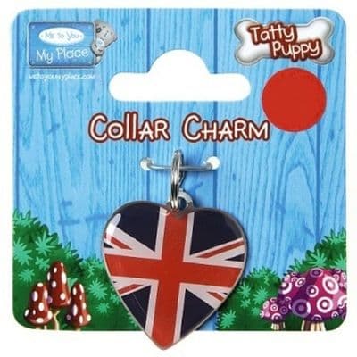 Me to You Tatty Puppy Collar Charm  Blue Union Jack Charm
