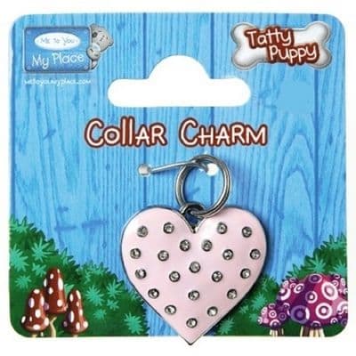 Me to You Tatty Puppy Collar Charm - Pink Heart
