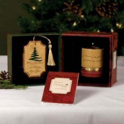 Merry Christmas Comfort and Joy Candles Tealight Holder Box Set