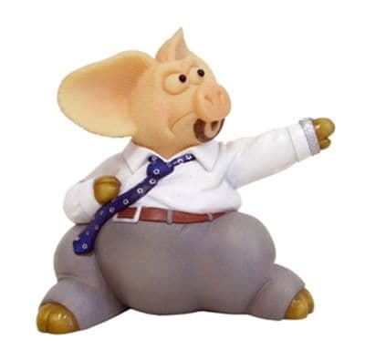 Piggin Collectors Resin Figurine In The Piggin Office