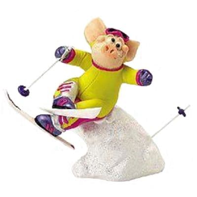 Piggin Collectors Resin Figurine On the Piste