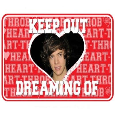Teen Idol One Direction Harry Door Sign Plaque Keep Out Dreaming Of