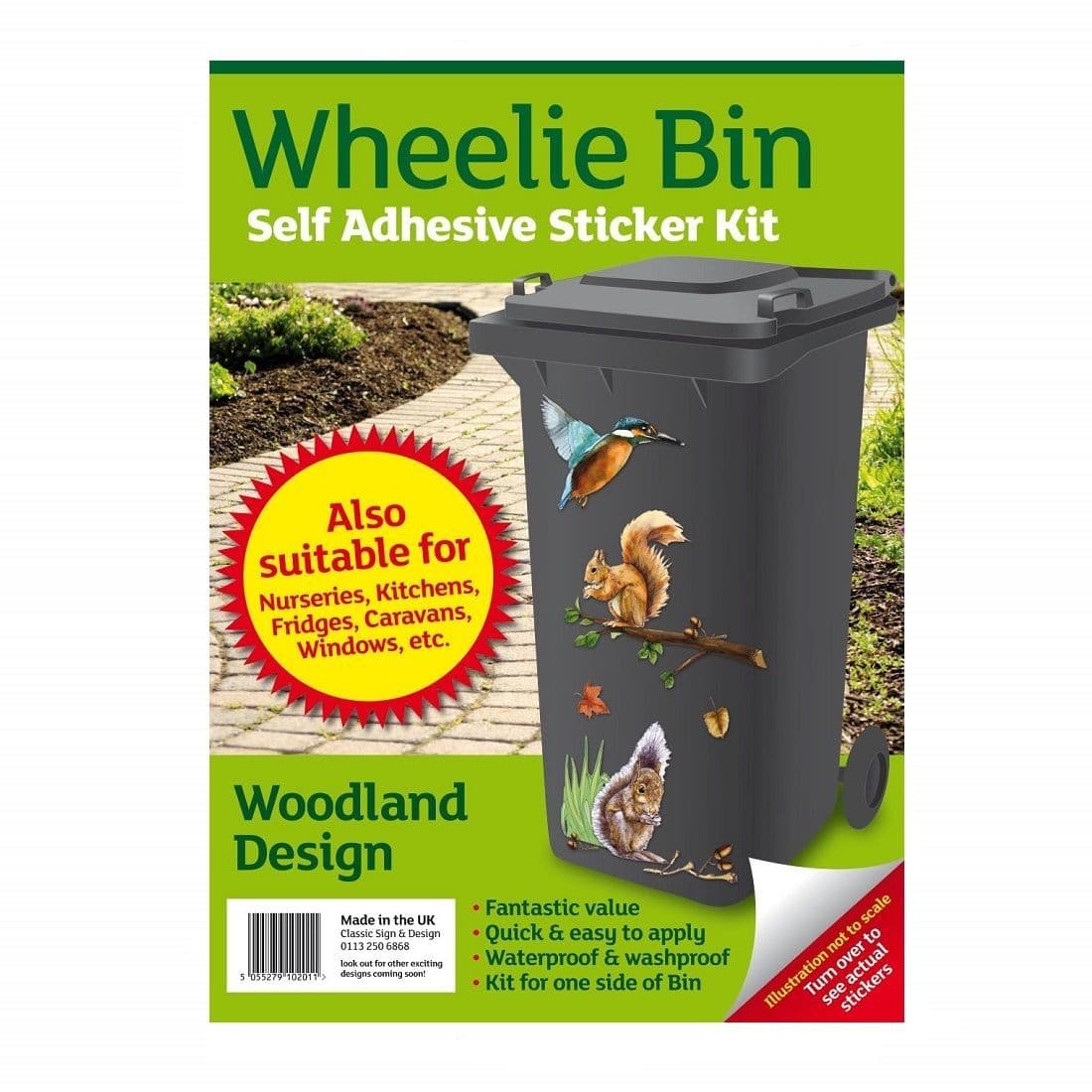 Woodland Wheelie Bin Kitchens Fridges Caravans Waterproof Stickers