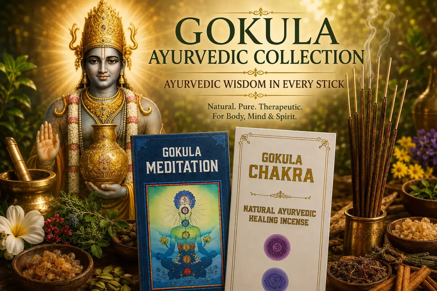 Gokula Ayurvedic Incense: Natural Indian Incense for Meditation & Yoga