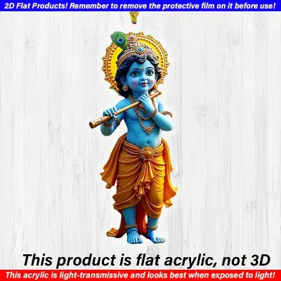 2D Acrylic Krishna Sun Catcher Pendant
