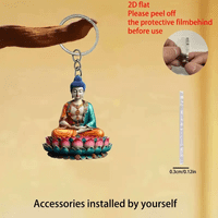 2D Flat Acrylic Buddha Keychain, Acrylic Ornament