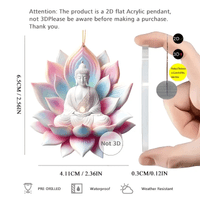 2D Flat  Acrylic Buddha Pendant