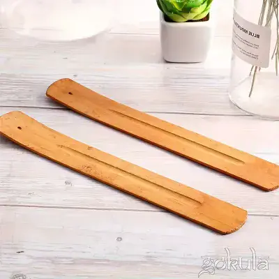 2pcs Natural Pinewood Incense Holders – Traditional Wooden Stick Burner Set