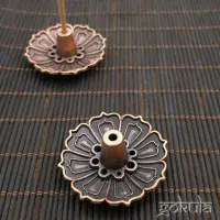 3pcs Lotus Mini Incense Holder – Multi-Hole Zinc Alloy Burner for Sticks