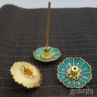 3pcs Lotus Mini Incense Holder – Multi-Hole Zinc Alloy Burner for Sticks
